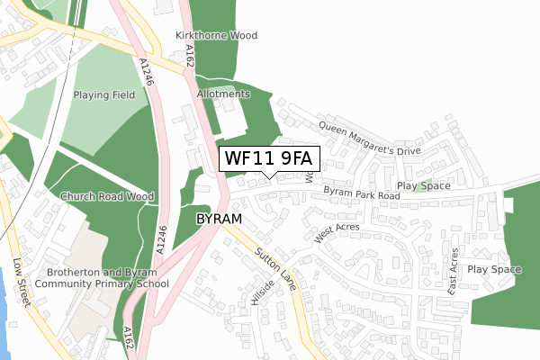 WF11 9FA map - large scale - OS Open Zoomstack (Ordnance Survey)