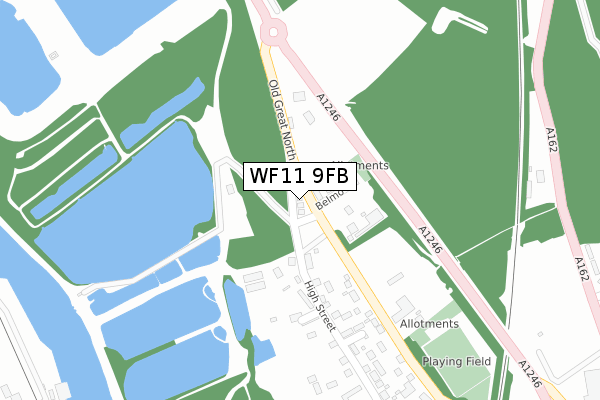 WF11 9FB map - large scale - OS Open Zoomstack (Ordnance Survey)