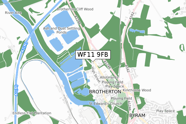 WF11 9FB map - small scale - OS Open Zoomstack (Ordnance Survey)