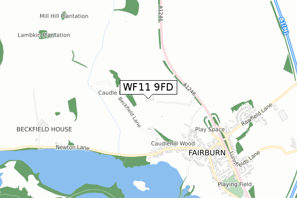 WF11 9FD map - small scale - OS Open Zoomstack (Ordnance Survey)