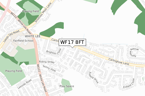 WF17 8FT map - large scale - OS Open Zoomstack (Ordnance Survey)