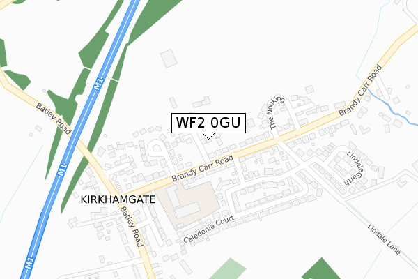 WF2 0GU map - large scale - OS Open Zoomstack (Ordnance Survey)