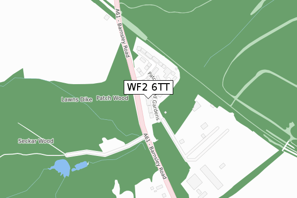 WF2 6TT map - large scale - OS Open Zoomstack (Ordnance Survey)