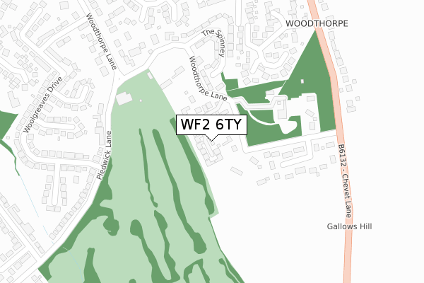 WF2 6TY map - large scale - OS Open Zoomstack (Ordnance Survey)