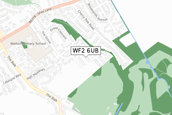 WF2 6UB map - large scale - OS Open Zoomstack (Ordnance Survey)