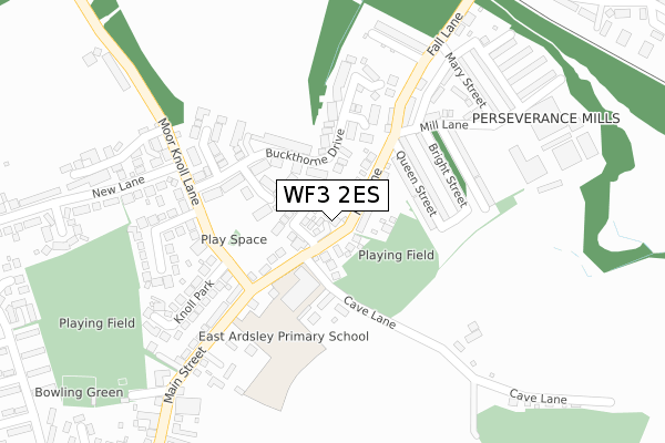 WF3 2ES map - large scale - OS Open Zoomstack (Ordnance Survey)