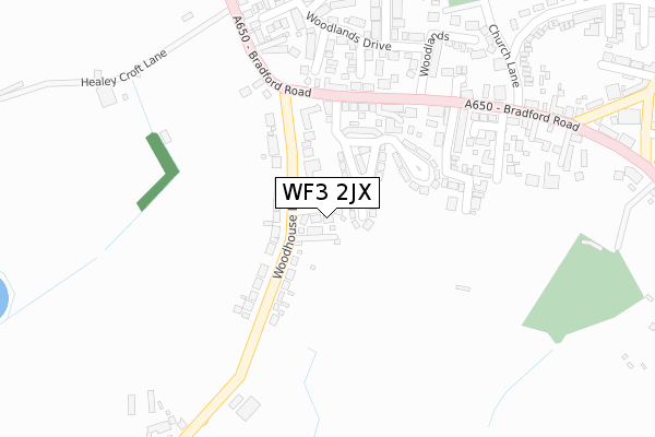 WF3 2JX map - large scale - OS Open Zoomstack (Ordnance Survey)