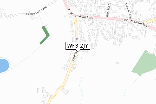 WF3 2JY map - large scale - OS Open Zoomstack (Ordnance Survey)