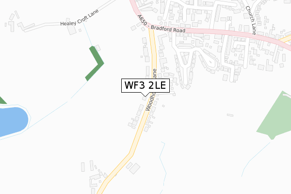 WF3 2LE map - large scale - OS Open Zoomstack (Ordnance Survey)