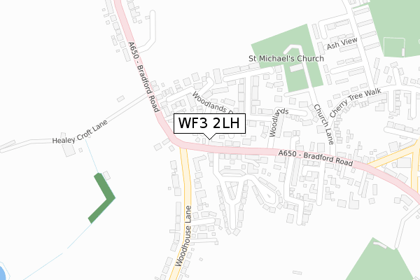 WF3 2LH map - large scale - OS Open Zoomstack (Ordnance Survey)