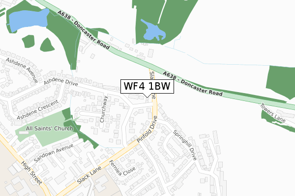 WF4 1BW map - large scale - OS Open Zoomstack (Ordnance Survey)