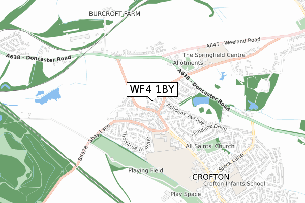 WF4 1BY map - small scale - OS Open Zoomstack (Ordnance Survey)