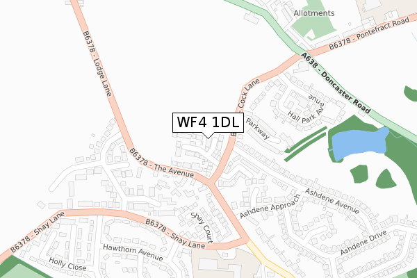 WF4 1DL map - large scale - OS Open Zoomstack (Ordnance Survey)