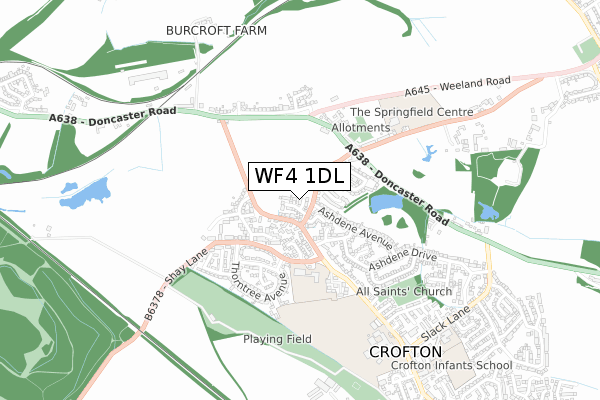 WF4 1DL map - small scale - OS Open Zoomstack (Ordnance Survey)