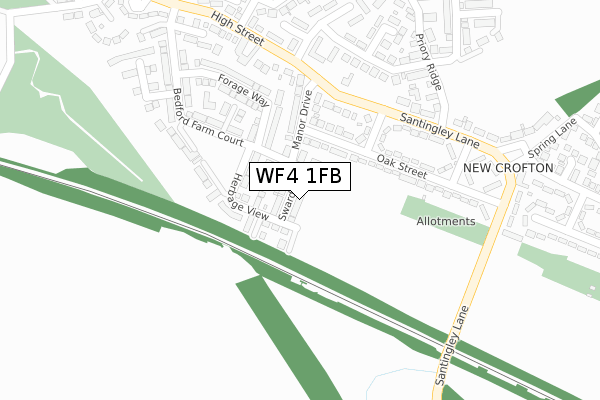 WF4 1FB map - large scale - OS Open Zoomstack (Ordnance Survey)