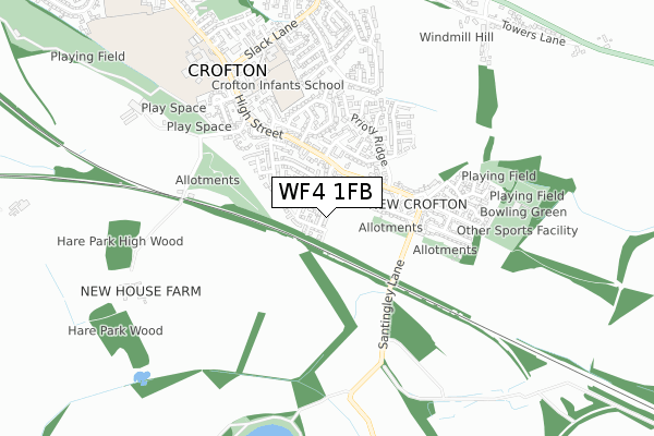 WF4 1FB map - small scale - OS Open Zoomstack (Ordnance Survey)