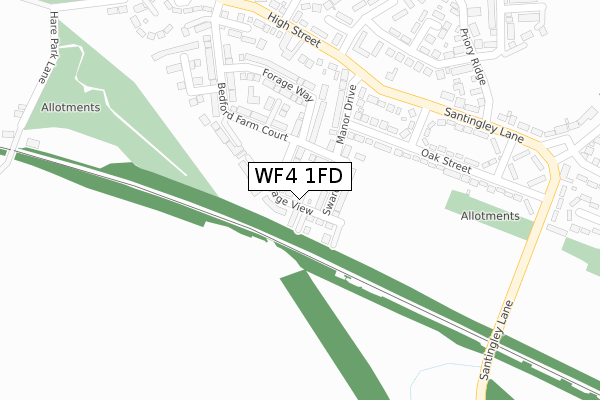 WF4 1FD map - large scale - OS Open Zoomstack (Ordnance Survey)