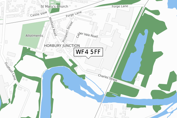 WF4 5FF map - large scale - OS Open Zoomstack (Ordnance Survey)