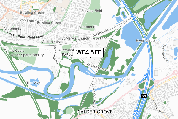 WF4 5FF map - small scale - OS Open Zoomstack (Ordnance Survey)