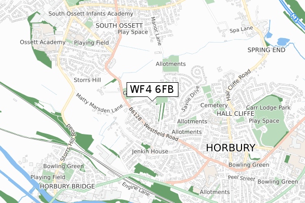 WF4 6FB map - small scale - OS Open Zoomstack (Ordnance Survey)