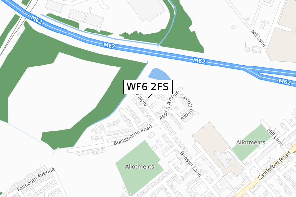 WF6 2FS map - large scale - OS Open Zoomstack (Ordnance Survey)