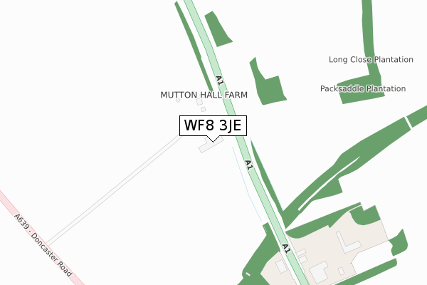 WF8 3JE map - large scale - OS Open Zoomstack (Ordnance Survey)