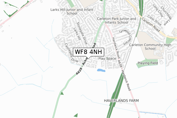 WF8 4NH map - small scale - OS Open Zoomstack (Ordnance Survey)