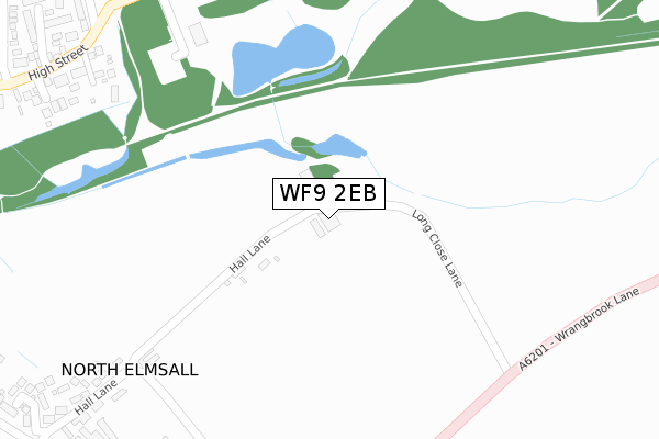 WF9 2EB map - large scale - OS Open Zoomstack (Ordnance Survey)