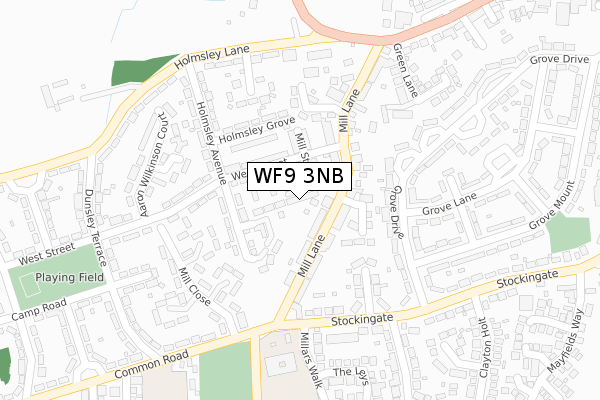 WF9 3NB map - large scale - OS Open Zoomstack (Ordnance Survey)