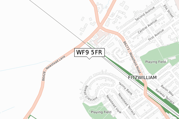 WF9 5FR map - large scale - OS Open Zoomstack (Ordnance Survey)