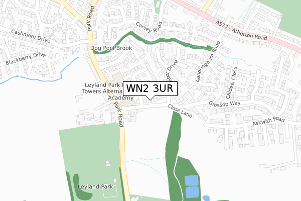 WN2 3UR map - large scale - OS Open Zoomstack (Ordnance Survey)