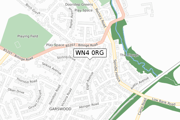 WN4 0RG map - large scale - OS Open Zoomstack (Ordnance Survey)