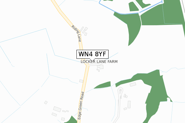 WN4 8YF map - large scale - OS Open Zoomstack (Ordnance Survey)