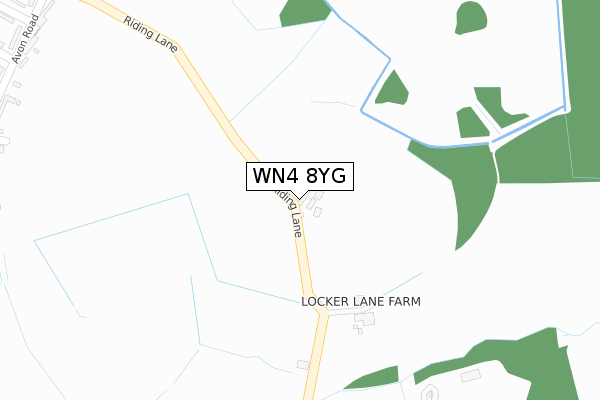 WN4 8YG map - large scale - OS Open Zoomstack (Ordnance Survey)