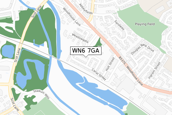 WN6 7GA map - large scale - OS Open Zoomstack (Ordnance Survey)