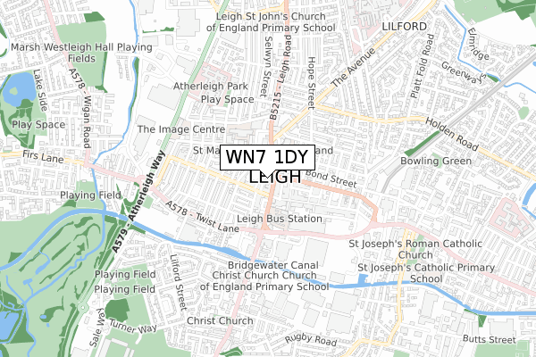 WN7 1DY map - small scale - OS Open Zoomstack (Ordnance Survey)