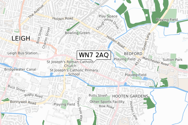 WN7 2AQ map - small scale - OS Open Zoomstack (Ordnance Survey)