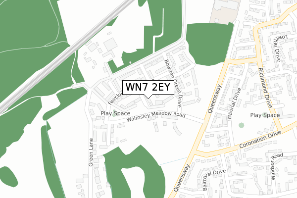 WN7 2EY map - large scale - OS Open Zoomstack (Ordnance Survey)