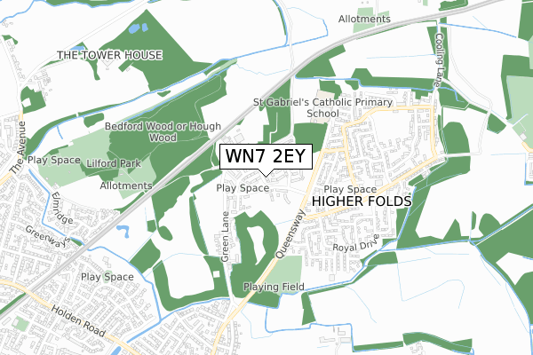 WN7 2EY map - small scale - OS Open Zoomstack (Ordnance Survey)