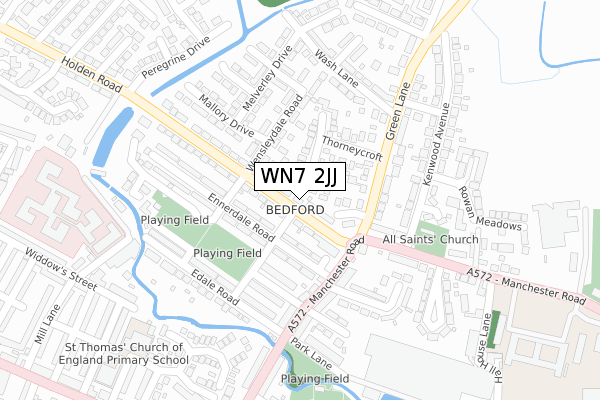 WN7 2JJ map - large scale - OS Open Zoomstack (Ordnance Survey)