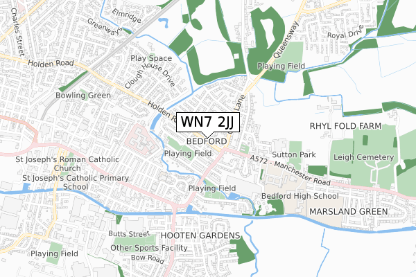 WN7 2JJ map - small scale - OS Open Zoomstack (Ordnance Survey)