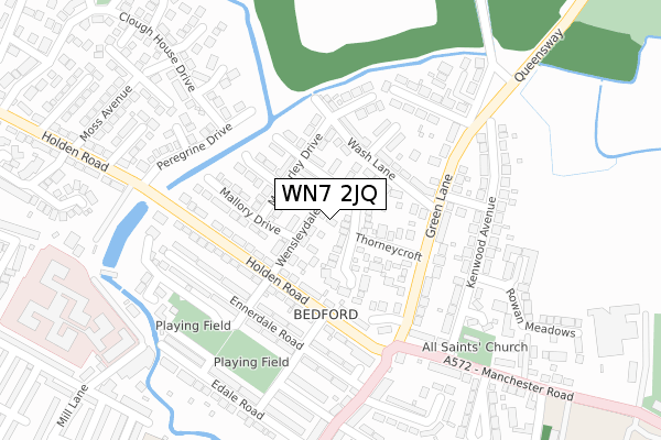 WN7 2JQ map - large scale - OS Open Zoomstack (Ordnance Survey)