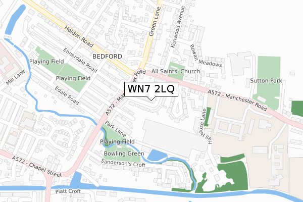 WN7 2LQ map - large scale - OS Open Zoomstack (Ordnance Survey)