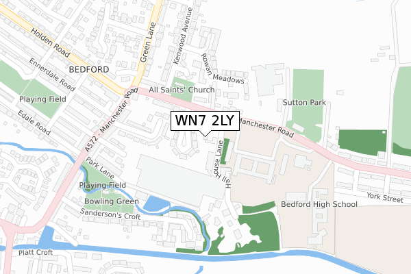 WN7 2LY map - large scale - OS Open Zoomstack (Ordnance Survey)