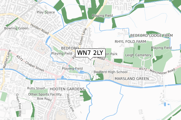 WN7 2LY map - small scale - OS Open Zoomstack (Ordnance Survey)