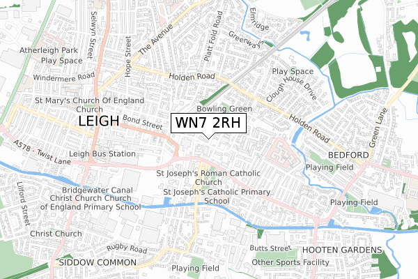 WN7 2RH map - small scale - OS Open Zoomstack (Ordnance Survey)