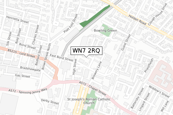 WN7 2RQ map - large scale - OS Open Zoomstack (Ordnance Survey)