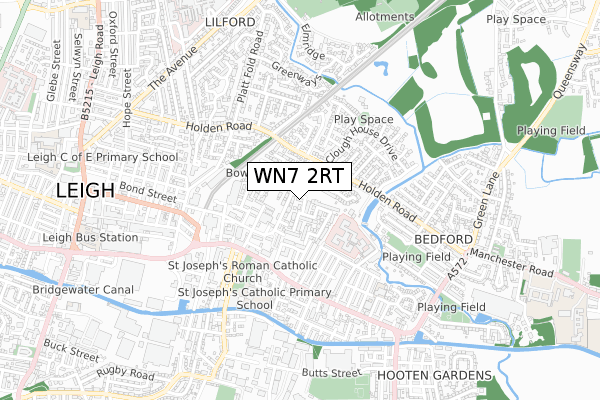 WN7 2RT map - small scale - OS Open Zoomstack (Ordnance Survey)