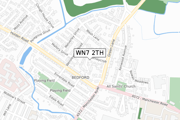 WN7 2TH map - large scale - OS Open Zoomstack (Ordnance Survey)