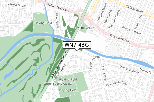 WN7 4BG map - large scale - OS Open Zoomstack (Ordnance Survey)